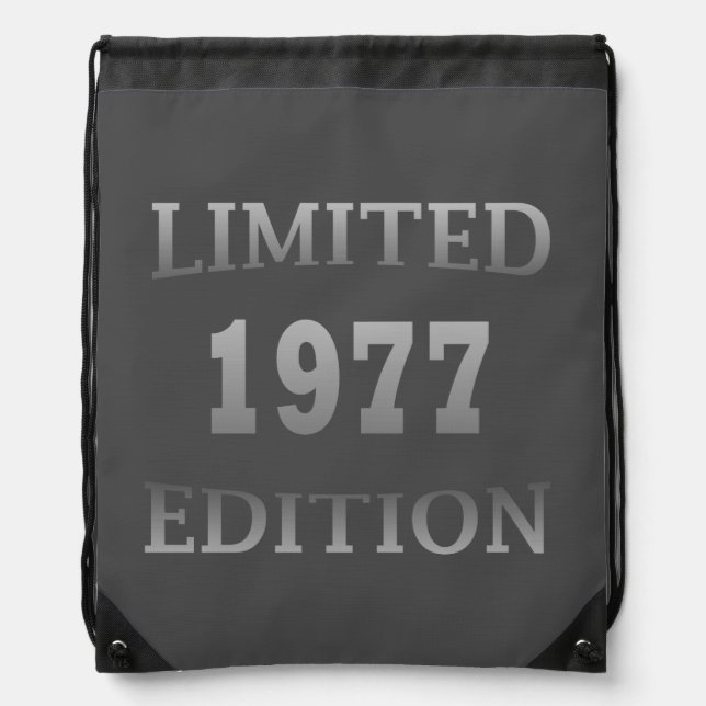 Born in 1977 birthday limited edition drawstring bag (Front)