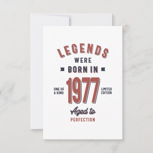 Born in 1977 Birthday RSVP Card