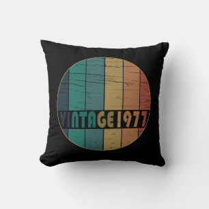 Born in 1977 elegant colorful vintage birthday throw pillow