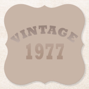 Born in 1977 modern elegant vintage birthday paper coaster