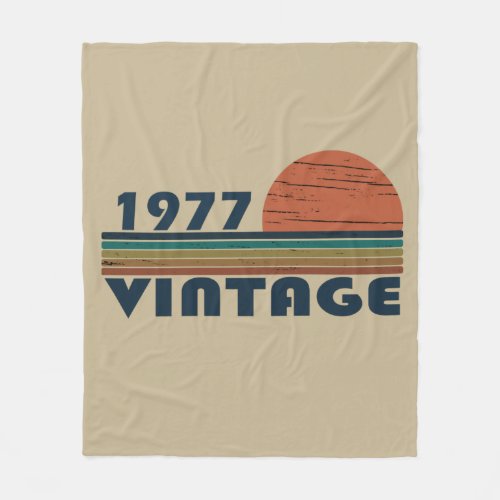 Born in 1977 vintage birthday fleece blanket