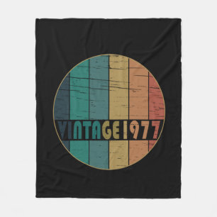 Born in 1977 vintage birthday fleece blanket