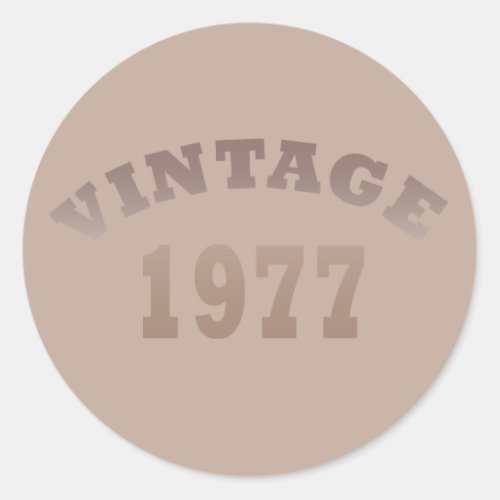 Born in 1977 vintage birthday gift classic round sticker