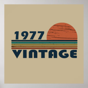 Born in 1977 vintage birthday gift poster