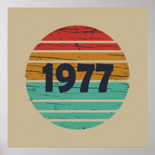 Born in 1977 vintage birthday gift poster