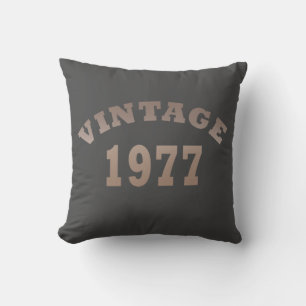 Born in 1977 vintage birthday gift throw pillow