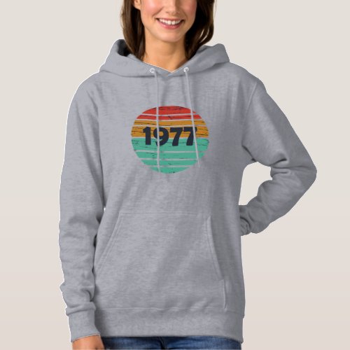 Born in 1977 vintage birthday hoodie