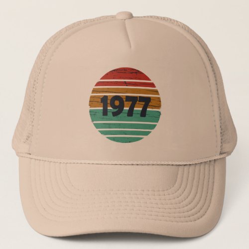 Born in 1977 vintage birthday trucker hat