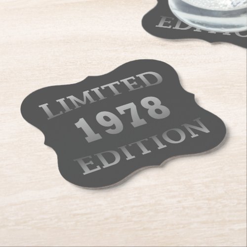 born in 1978 birthday limited edition paper coaster