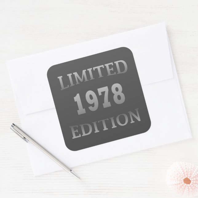 born in 1978 birthday limited edition square sticker (Envelope)