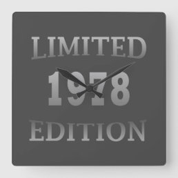 born in 1978 birthday limited edition square wall clock