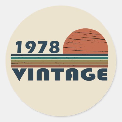 Born in 1978 vintage birthday  classic round sticker