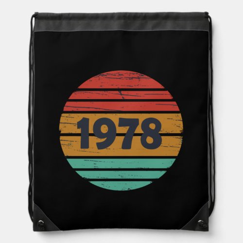 Born in 1978 vintage birthday drawstring bag