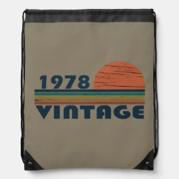 Born in 1978 vintage birthday drawstring bag