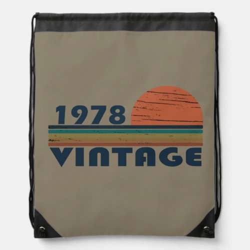 Born in 1978 vintage birthday drawstring bag