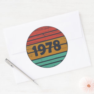 Born in 1978 vintage birthday gift classic round sticker