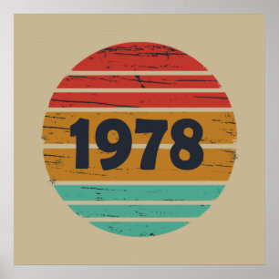 Born in 1978 vintage birthday gift poster