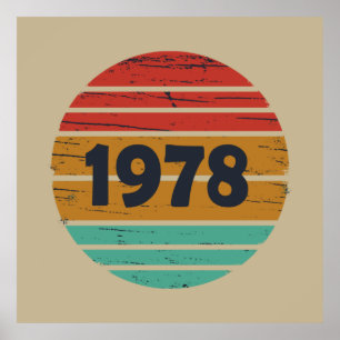 Born in 1978 vintage birthday gift poster