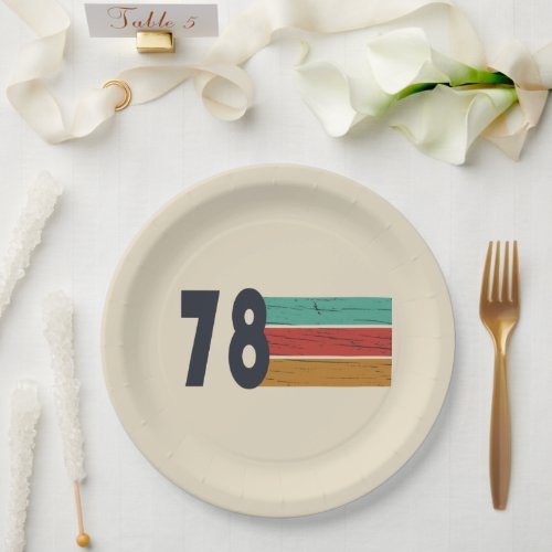 Born in 1978 vintage birthday  paper plates