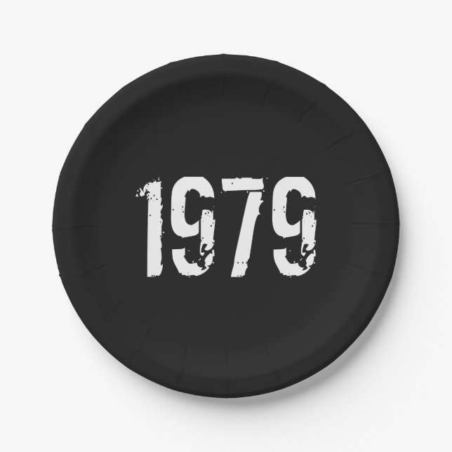 Born in 1979 Birth Year Paper Plate (Front)