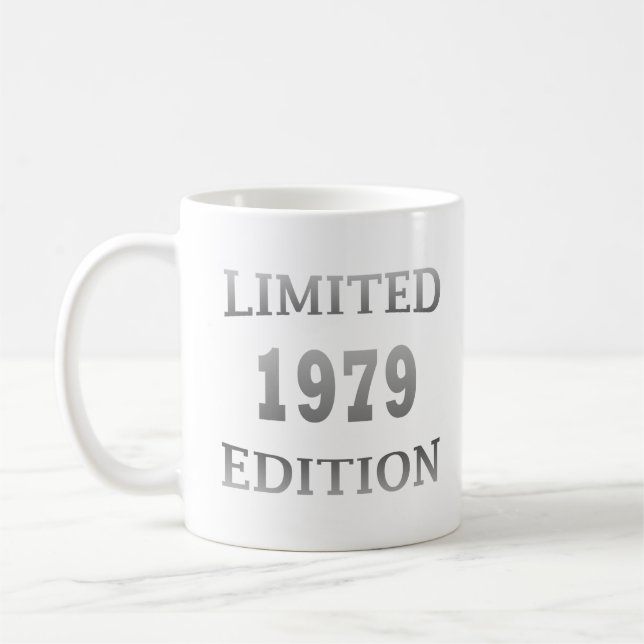 born in 1979 birthday limited edition gift coffee mug (Left)