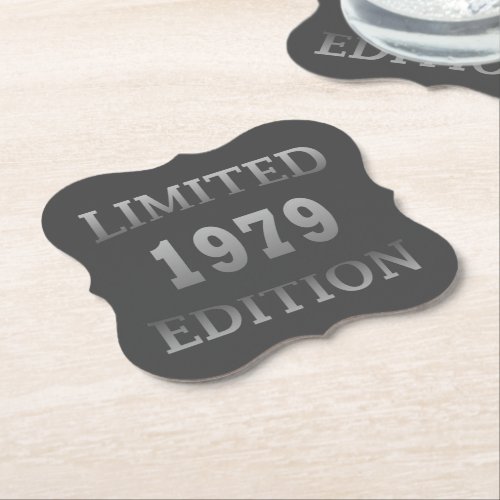 born in 1979 birthday limited edition paper coaster