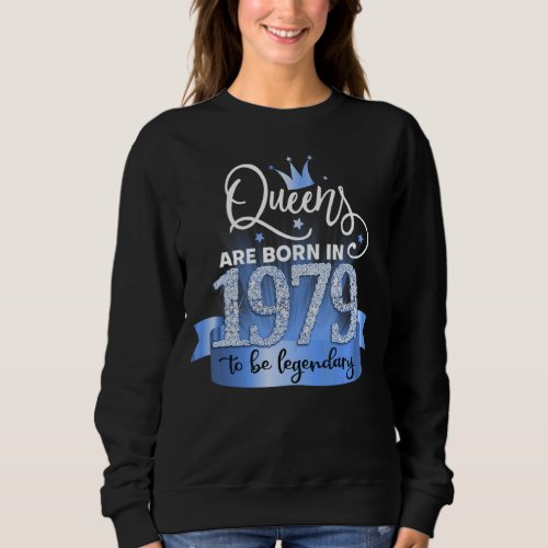 Born in 1979 I Festive Black Blue Party Outfit  A Sweatshirt