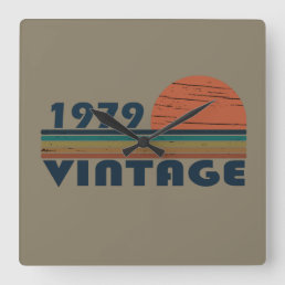 Born in 1979 vintage 45th birthday square wall clock