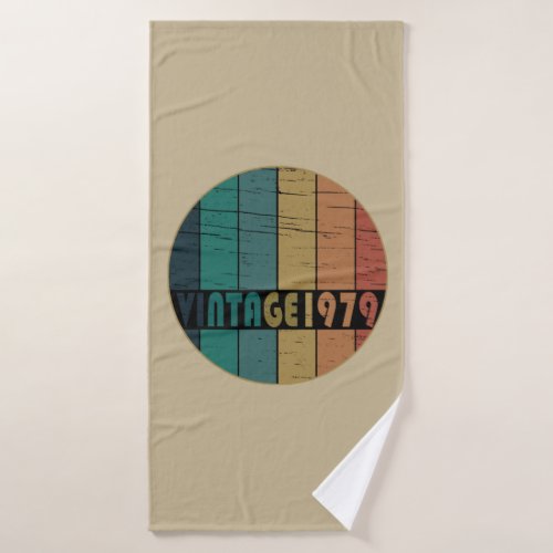 born in 1979 vintage birthday bath towel