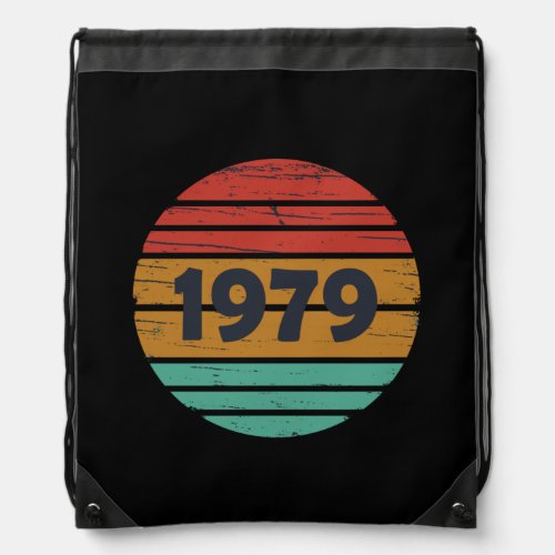 born in 1979 vintage birthday drawstring bag