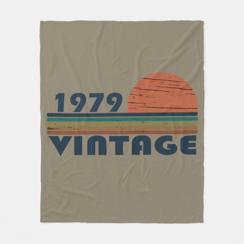 born in 1979 vintage birthday fleece blanket