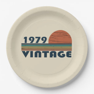 Born in 1979 vintage birthday gift paper plates