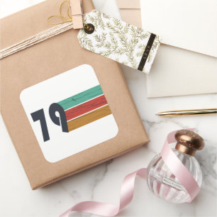 Born in 1979 vintage birthday gift square sticker