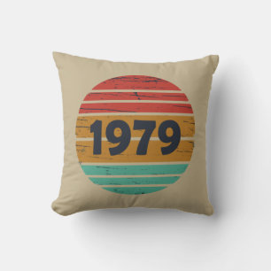Born in 1979 vintage birthday gift throw pillow