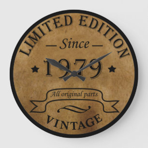 Born in 1979 vintage birthday large clock