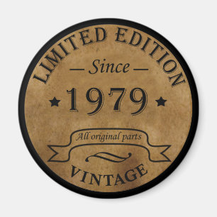 Born in 1979 vintage birthday magnet