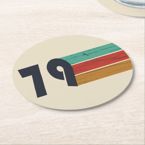 Born in 1979 vintage birthday round paper coaster