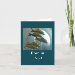 Born in 1980 Birthday fun facts Card