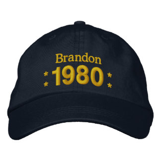 Born in 1980 or Any Year 35th Birthday W01F NAVY Embroidered Baseball Hat