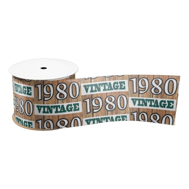 Born in 1980 satin ribbon (Spool)