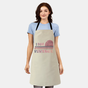 born in 1980 vintage birthday gift apron