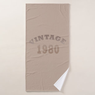 Born in 1980 vintage birthday gift bath towel