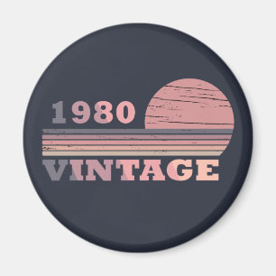 born in 1980 vintage birthday gift magnet