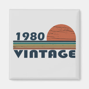 Born in 1980 vintage birthday gift magnet