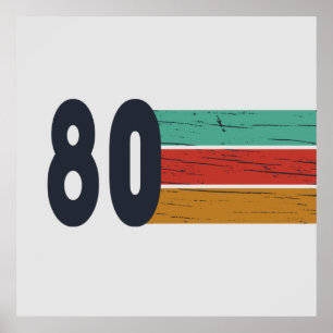 Born in 1980 vintage birthday gift poster