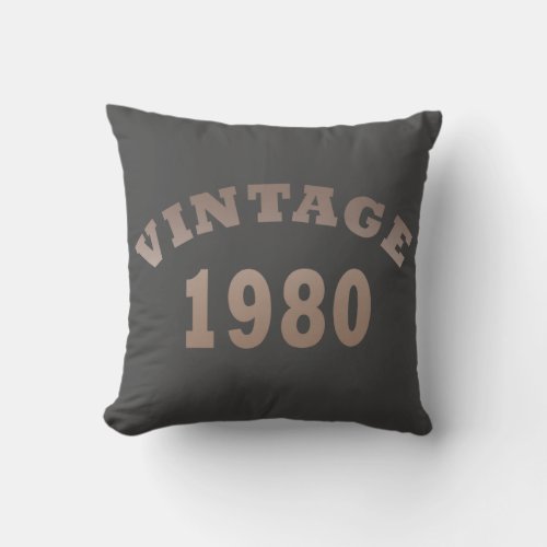 Born in 1980 vintage birthday gift throw pillow