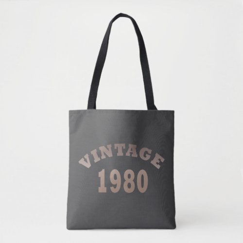 Born in 1980 vintage birthday gift tote bag