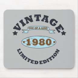 Born in 1980 vintage birthday mouse pad