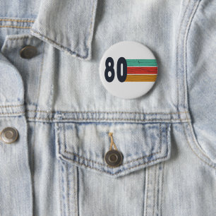 Born in 1980 vintage birthday party gift button