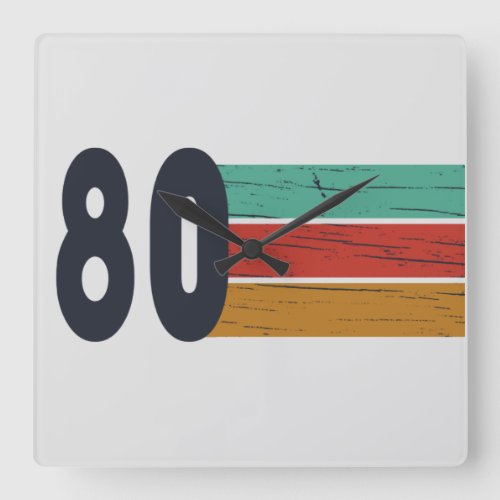 Born in 1980 vintage birthday square wall clock